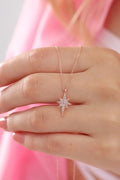 925 Sterling Silver Star Necklace With Zircon Stone - Beauty Accessories