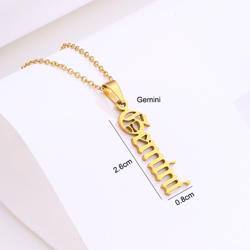 Stainless Steel Zodiac Necklace - Beauty Accessories