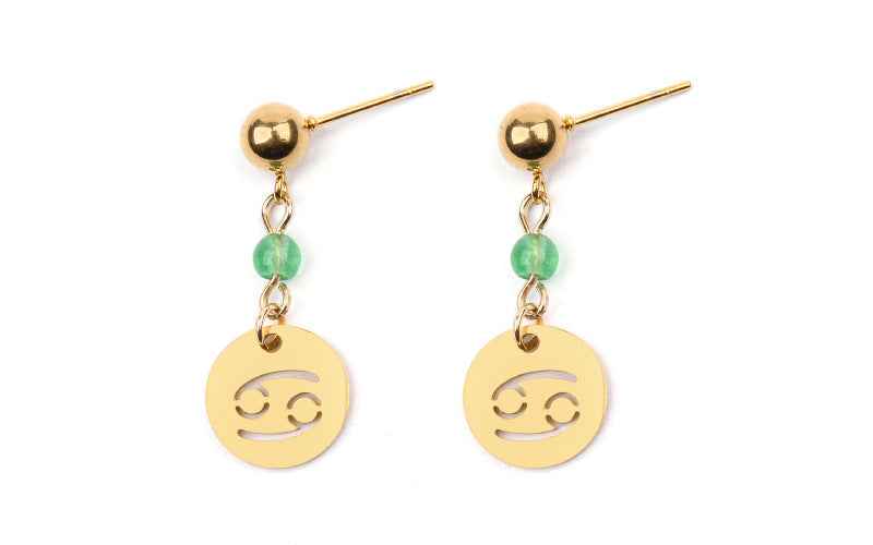 Stainless Steel Twelve Constellation Earrings - Beauty Accessories