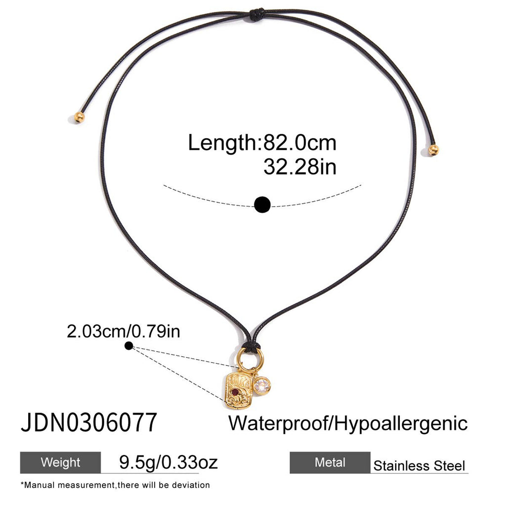 Classic 18K Gold Stainless Steel White Zircon Jewelry - Beauty Accessories