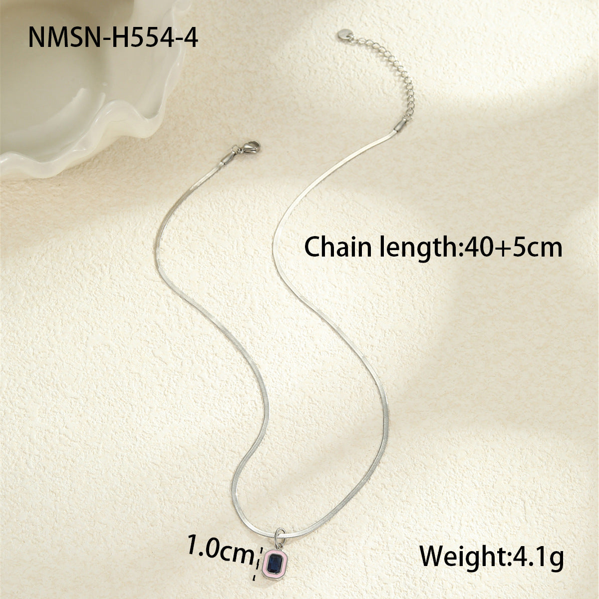 Color Zircon Minimalist Summer Stainless Steel Necklace - Beauty Accessories