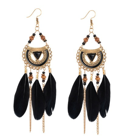 Bohemian feather earrings - Beauty Accessories