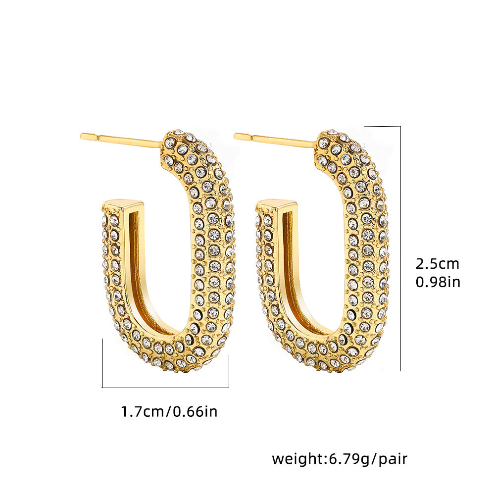 Stainless Steel 18K Gold Plating Twist-knot Earrings With Diamonds - Beauty Accessories