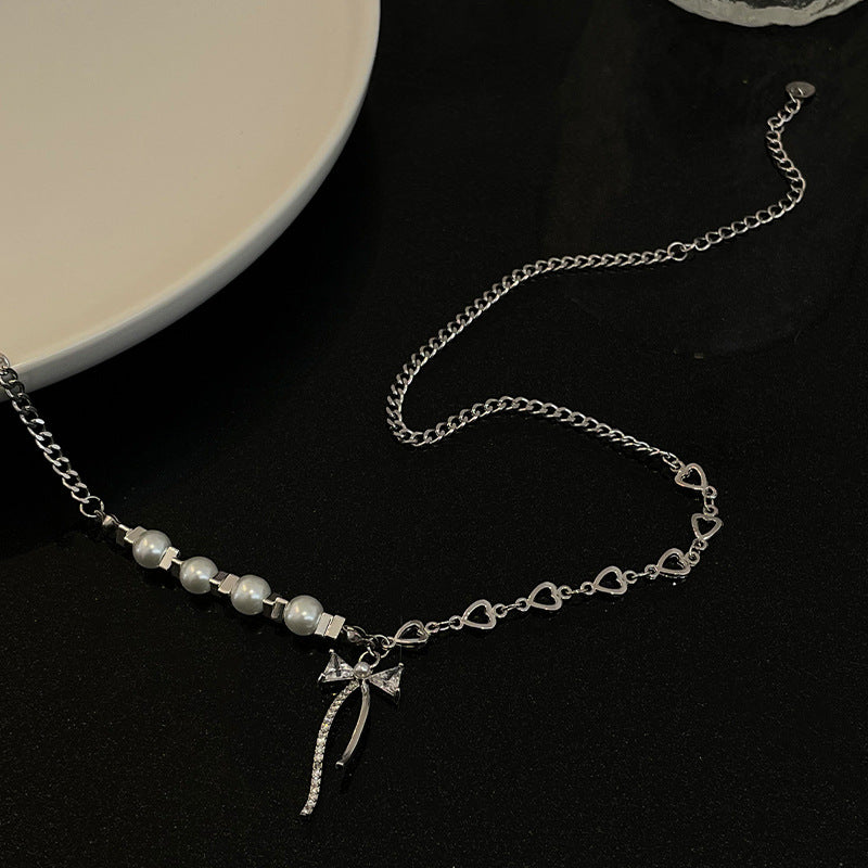 Special-interest Design Bow Pearl Necklace - Beauty Accessories