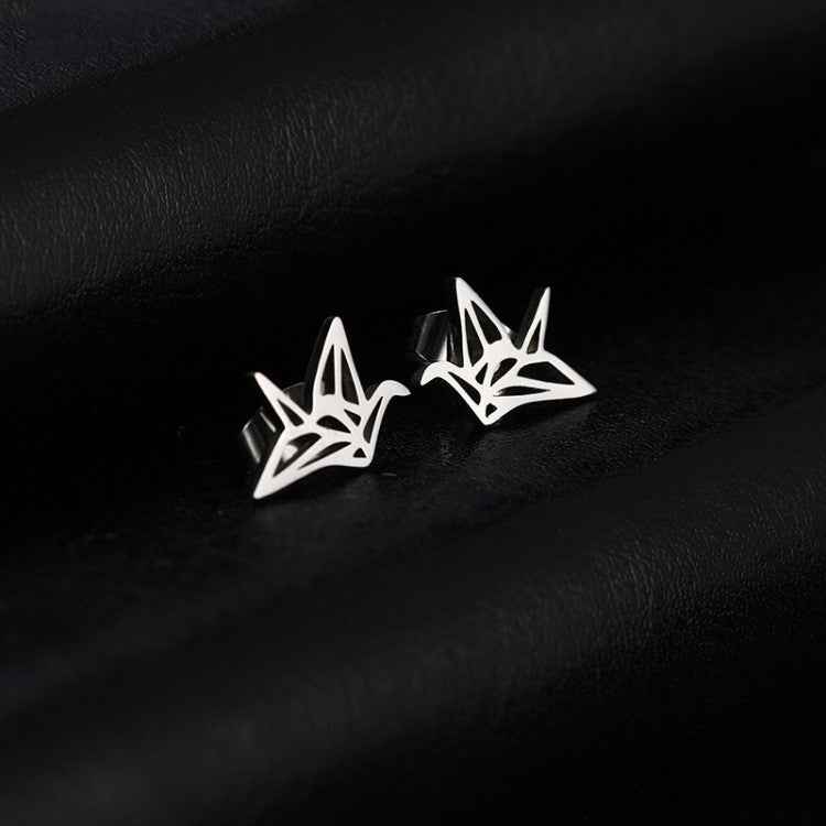 Stainless steel pigeon earrings
