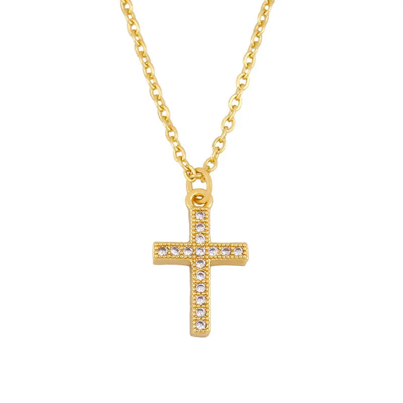 Zircon cross pendant necklace - Beauty Accessories