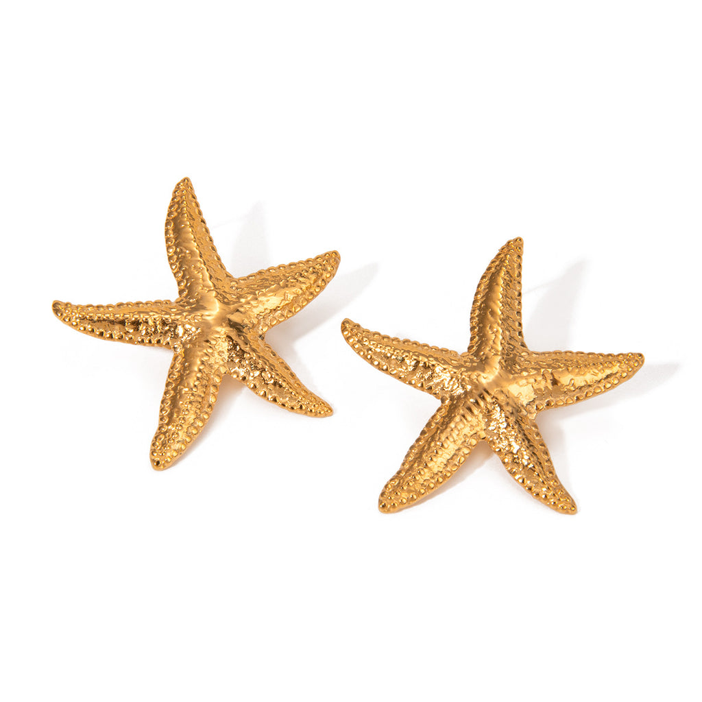 Serene Gold Starfish Earrings - Beauty Accessories