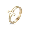 Cross stainless steel ring