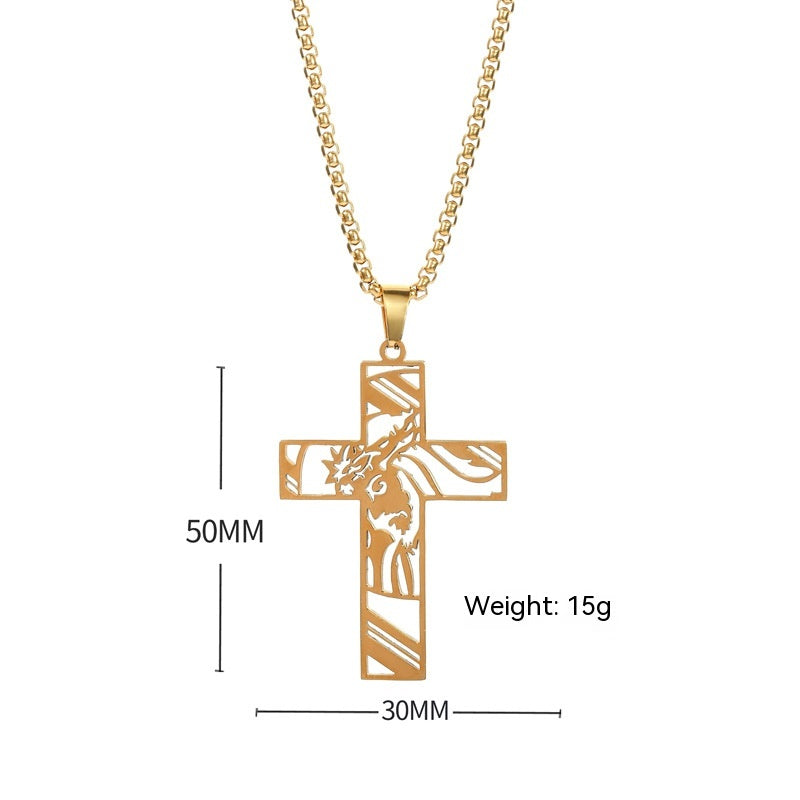 Stainless Steel Cross Pendant Titanium Steel Necklace