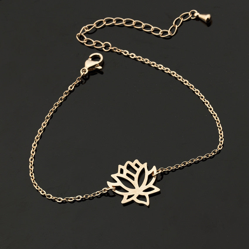 Stainless steel lotus bracelet - Beauty Accessories