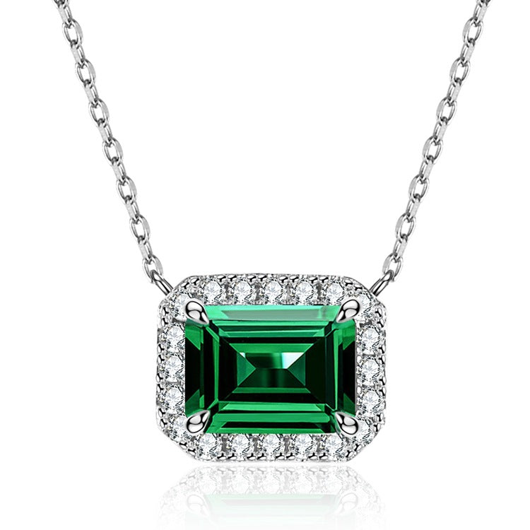 3-carat Emerald Stud Earrings For Women High-carbon Diamonds