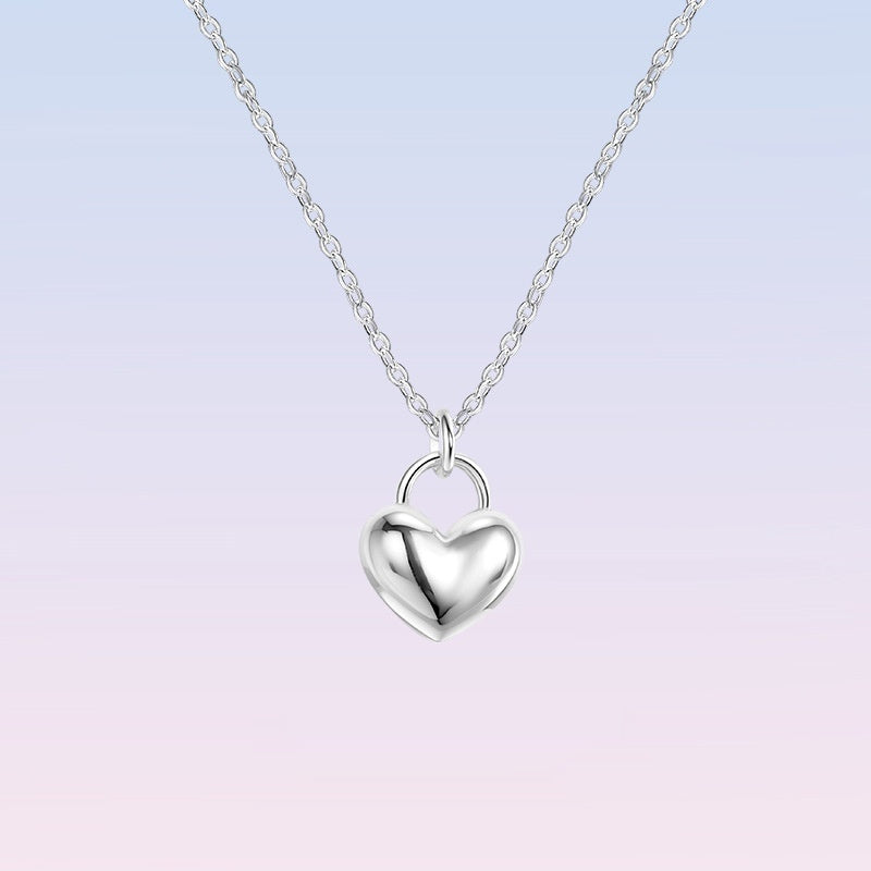 Stylish Sterling Silver Heart Pendant Necklace With A Smooth Finish - Beauty Accessories