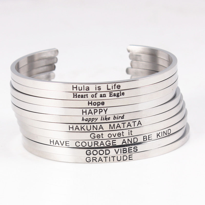 Engraving stainless steel bracelet - Beauty Accessories