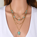 Boho Turquoise Cross Chic Necklace - Beauty Accessories