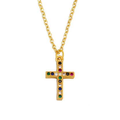 Zircon cross pendant necklace - Beauty Accessories
