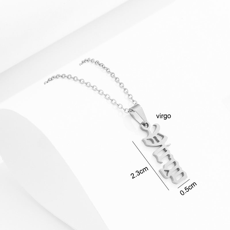 Stainless Steel Zodiac Necklace - Beauty Accessories