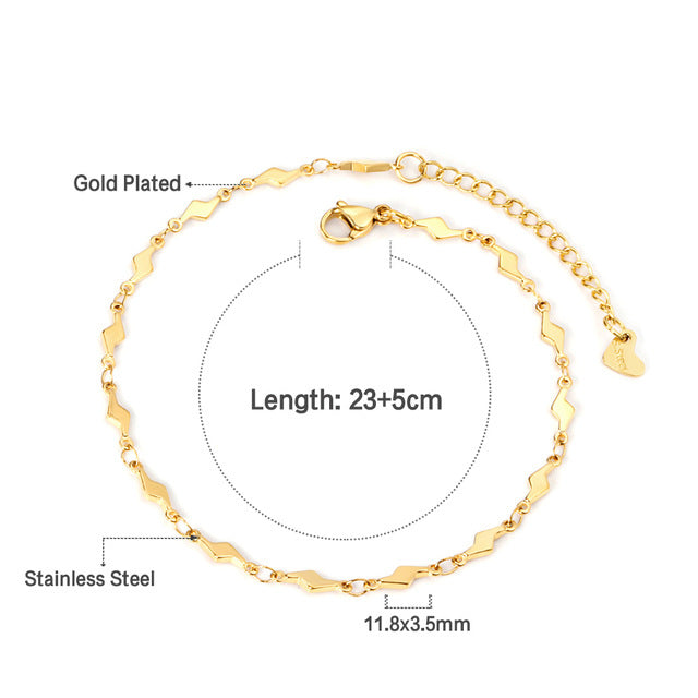 Stainless Steel Anklet Chain Foot Ornaments Female Casual Retro Travel Beach Anklet - Beauty Accessories