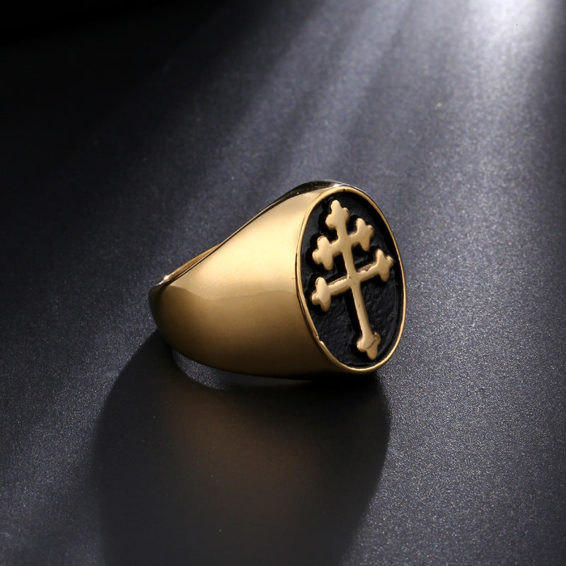 Cross stainless steel ring - Beauty Accessories