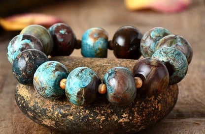 Natural stone woven bracelet