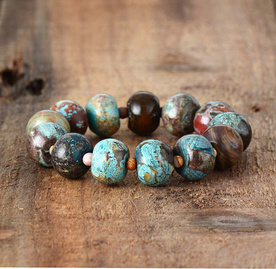 Natural stone woven bracelet