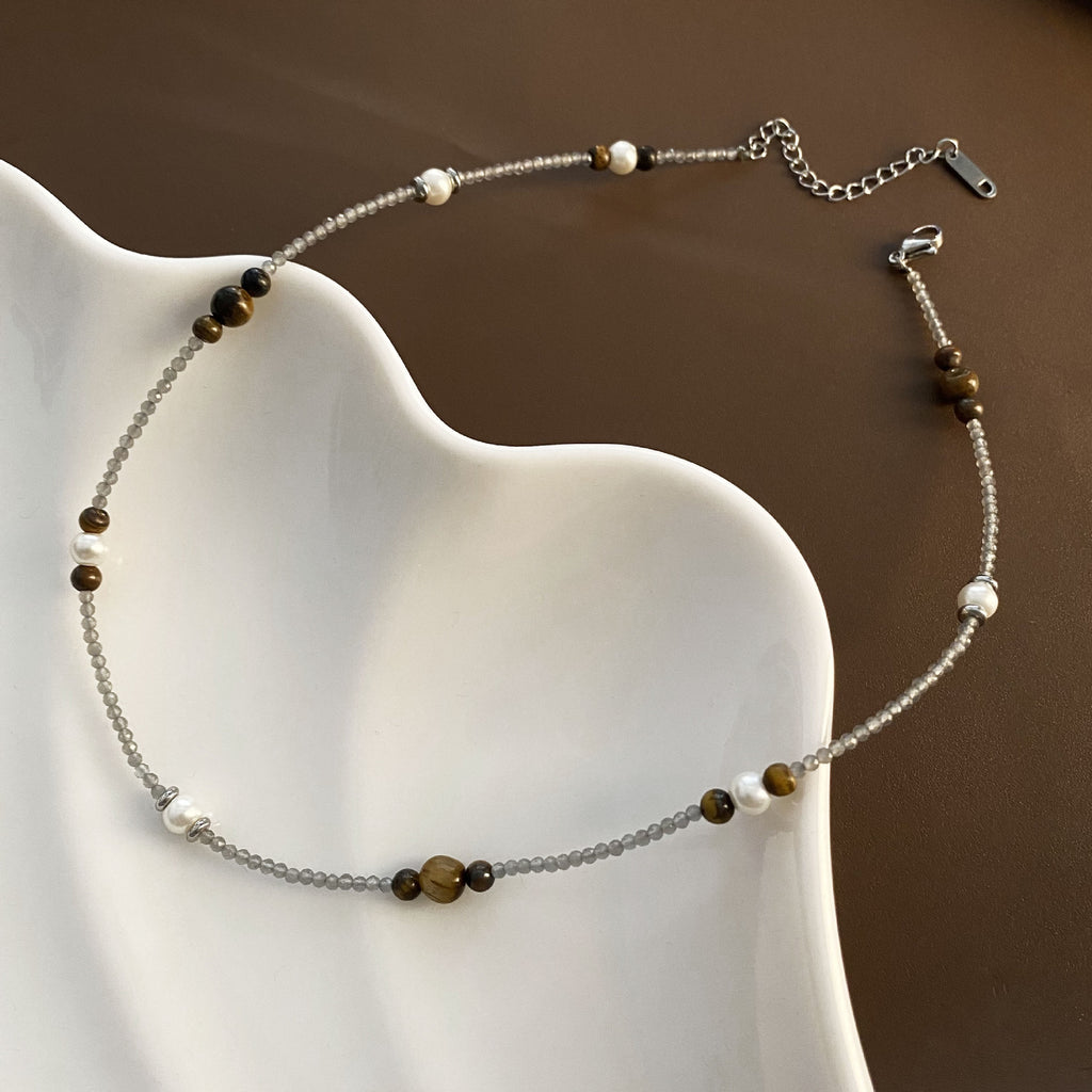Tigereye Handmade Beaded Pearl Necklace - Beauty Accessories