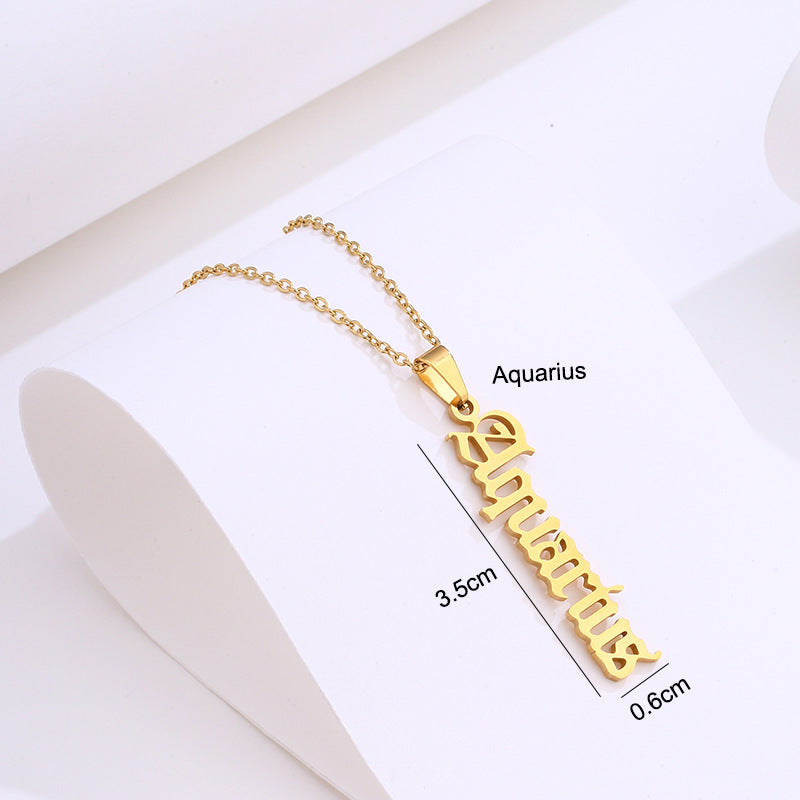 Stainless Steel Zodiac Necklace - Beauty Accessories