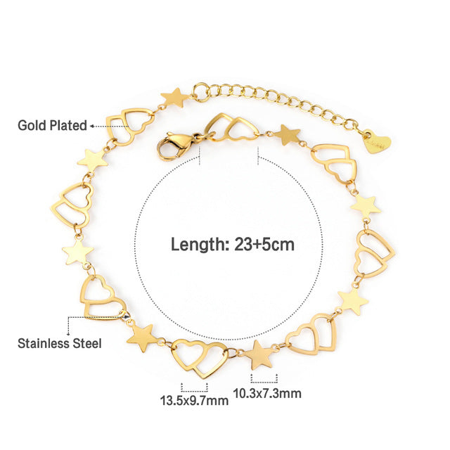 Stainless Steel Anklet Chain Foot Ornaments Female Casual Retro Travel Beach Anklet - Beauty Accessories