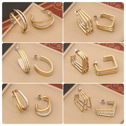 Personalized Linear Stainless Steel Earrings - Beauty Accessories