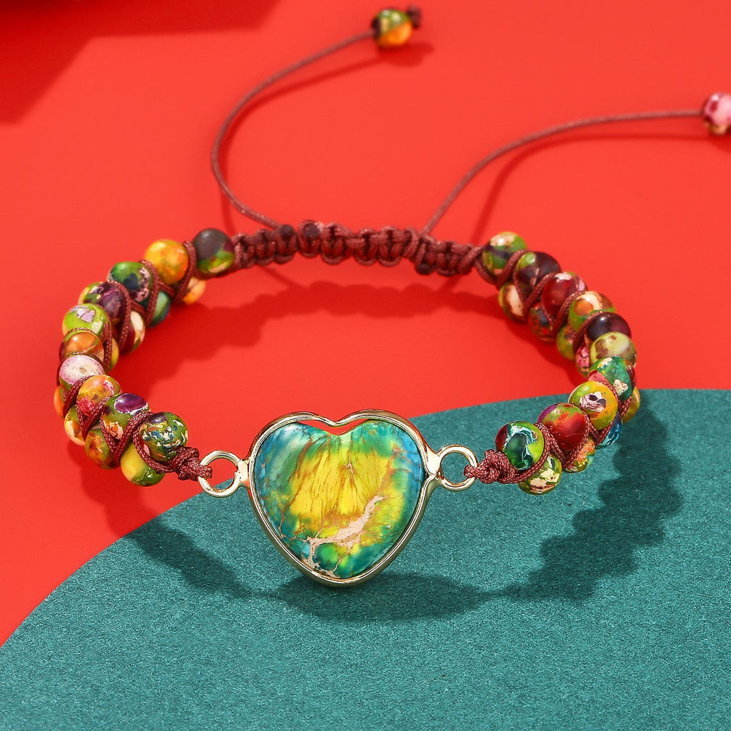 Natural Emperor Stone Heart-shaped Double-layer Bracelet - Beauty Accessories