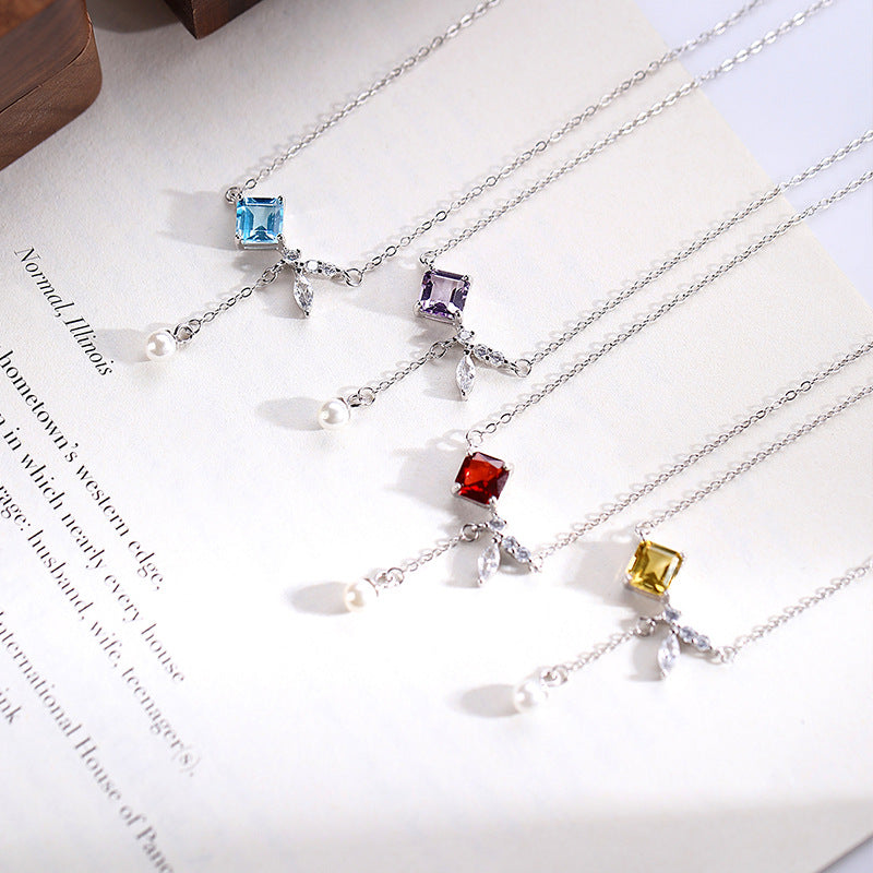 Natural Crystal Topaz Sterling Silver Necklace - Beauty Accessories