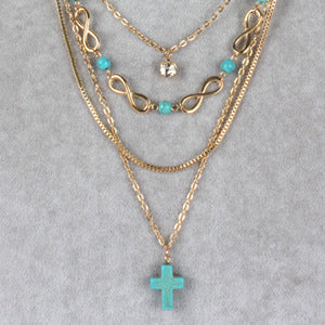 Boho Turquoise Cross Chic Necklace - Beauty Accessories