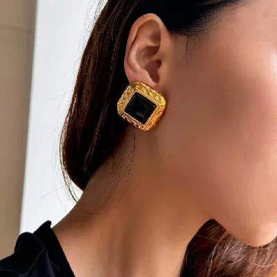 Stainless Steel Square Hammered Earrings - Beauty Accessories