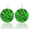 Bohemian Totem Printed Wooden Earrings Trend Pattern African