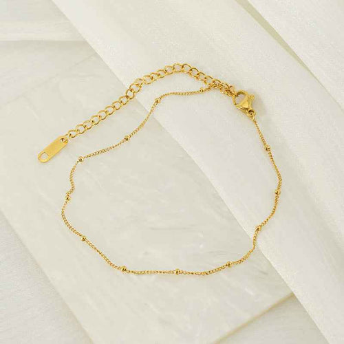 Stainless Steel Fashion Side Clip Bead Necklace Anklet - Beauty Accessories