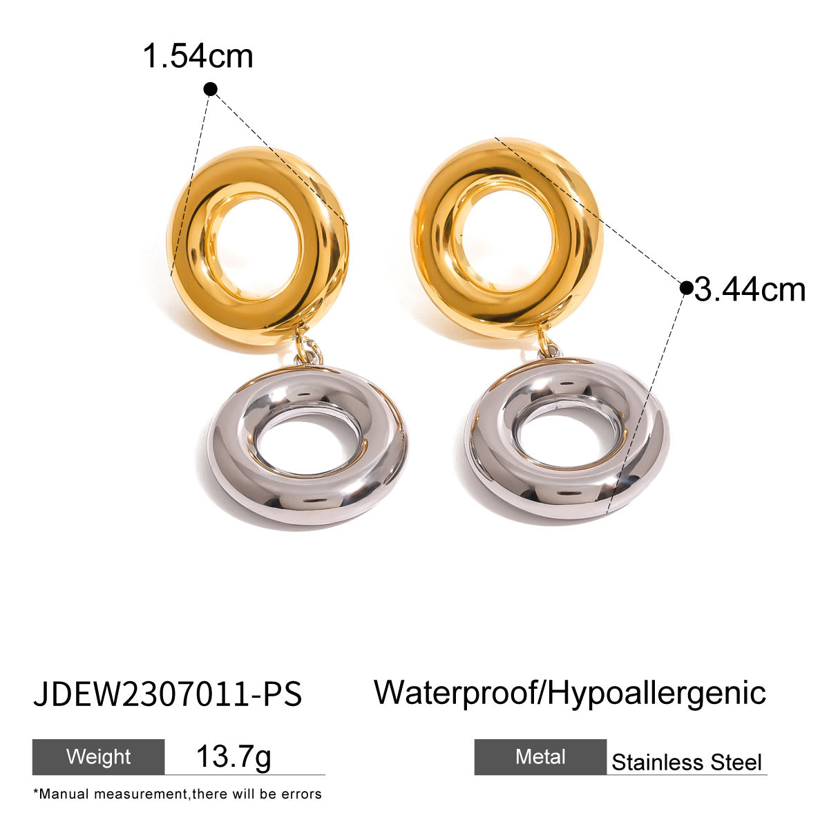 Stainless Steel Circle Niche Earrings - Beauty Accessories
