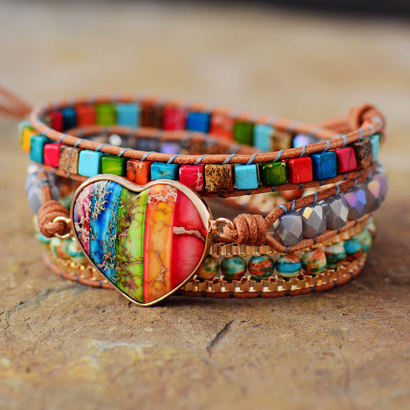 Natural imperial stone hand-woven bracelet - Beauty Accessories