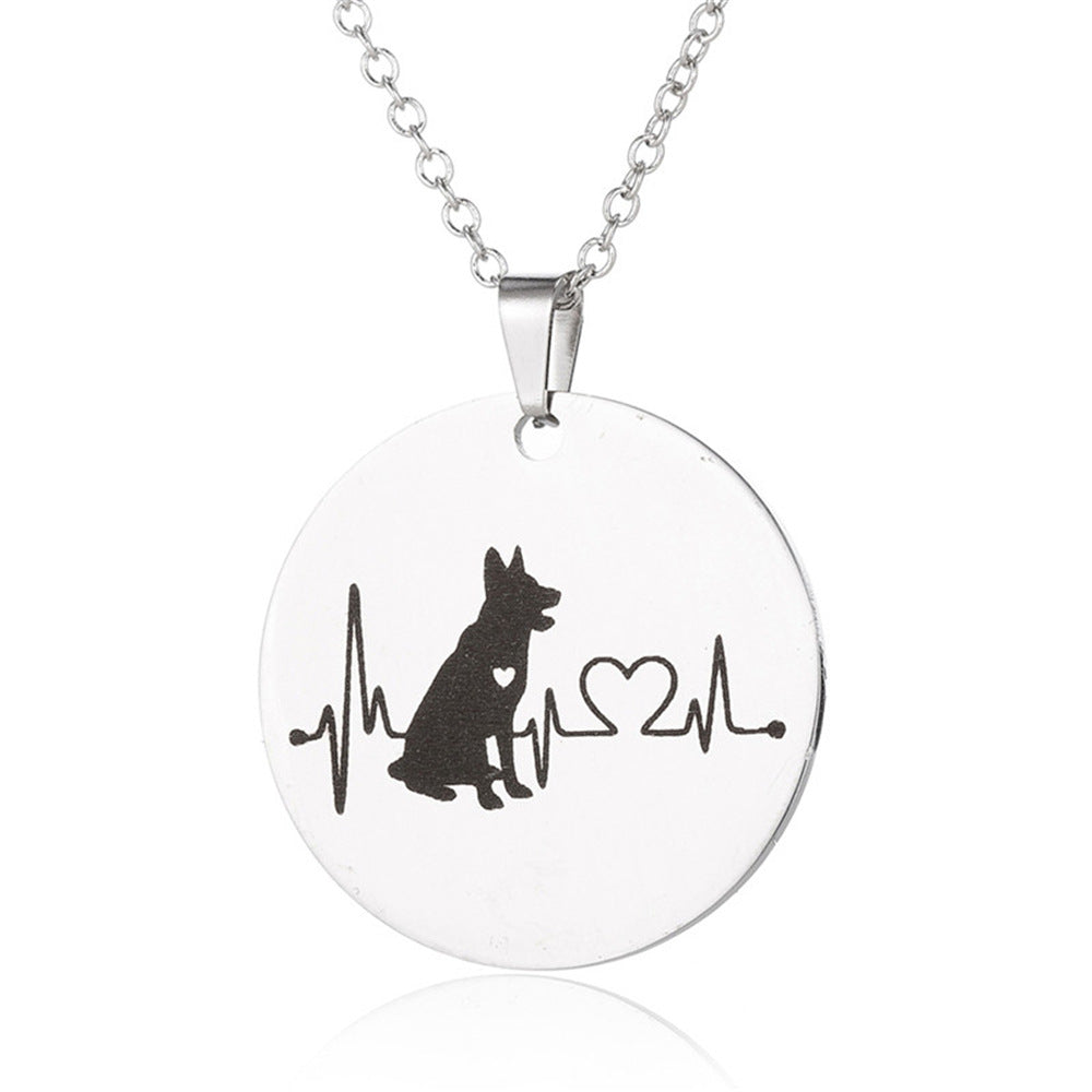 Creative necklace dog cardiogram necklace - Beauty Accessories