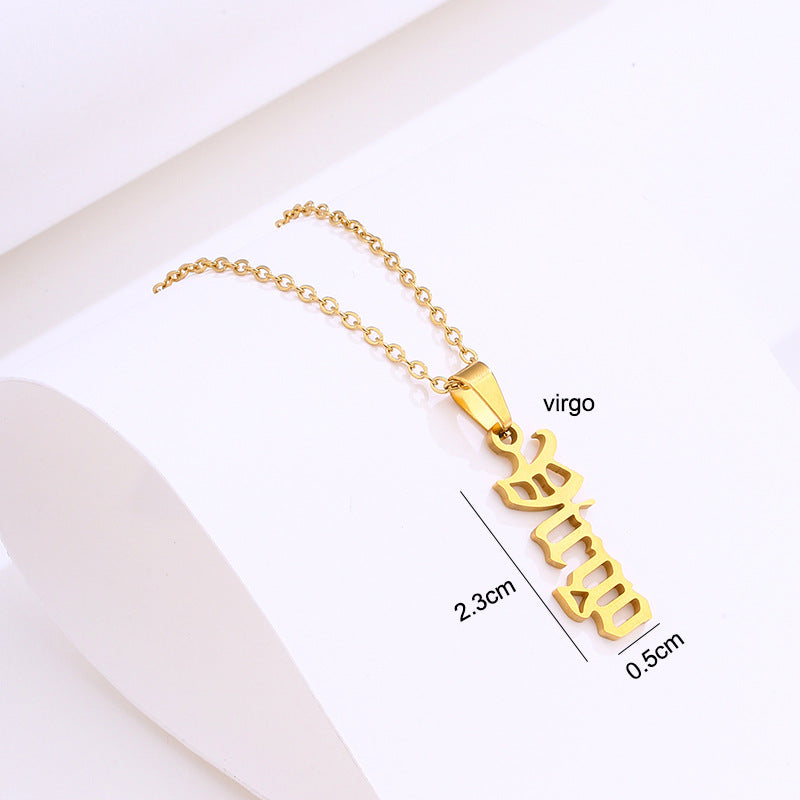Stainless Steel Zodiac Necklace - Beauty Accessories