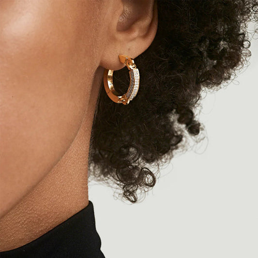 Stainless Steel Diamond Geometric Earrings - Beauty Accessories