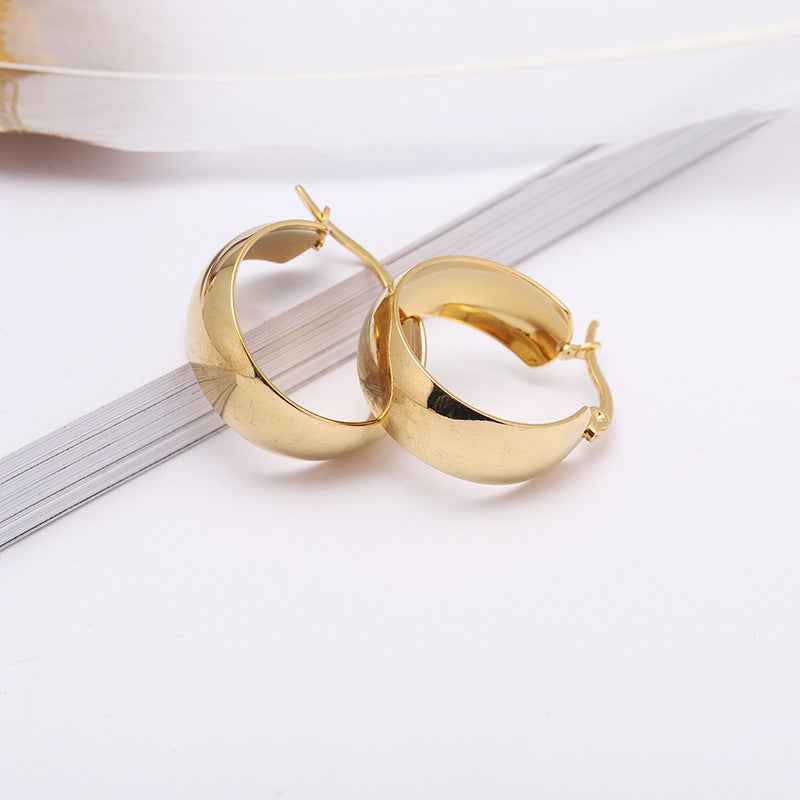 Stainless Steel Exaggerated Round Earrings
