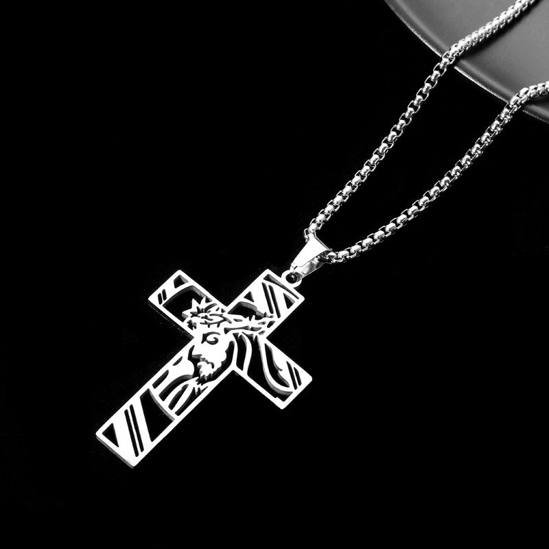 Stainless Steel Cross Pendant Titanium Steel Necklace