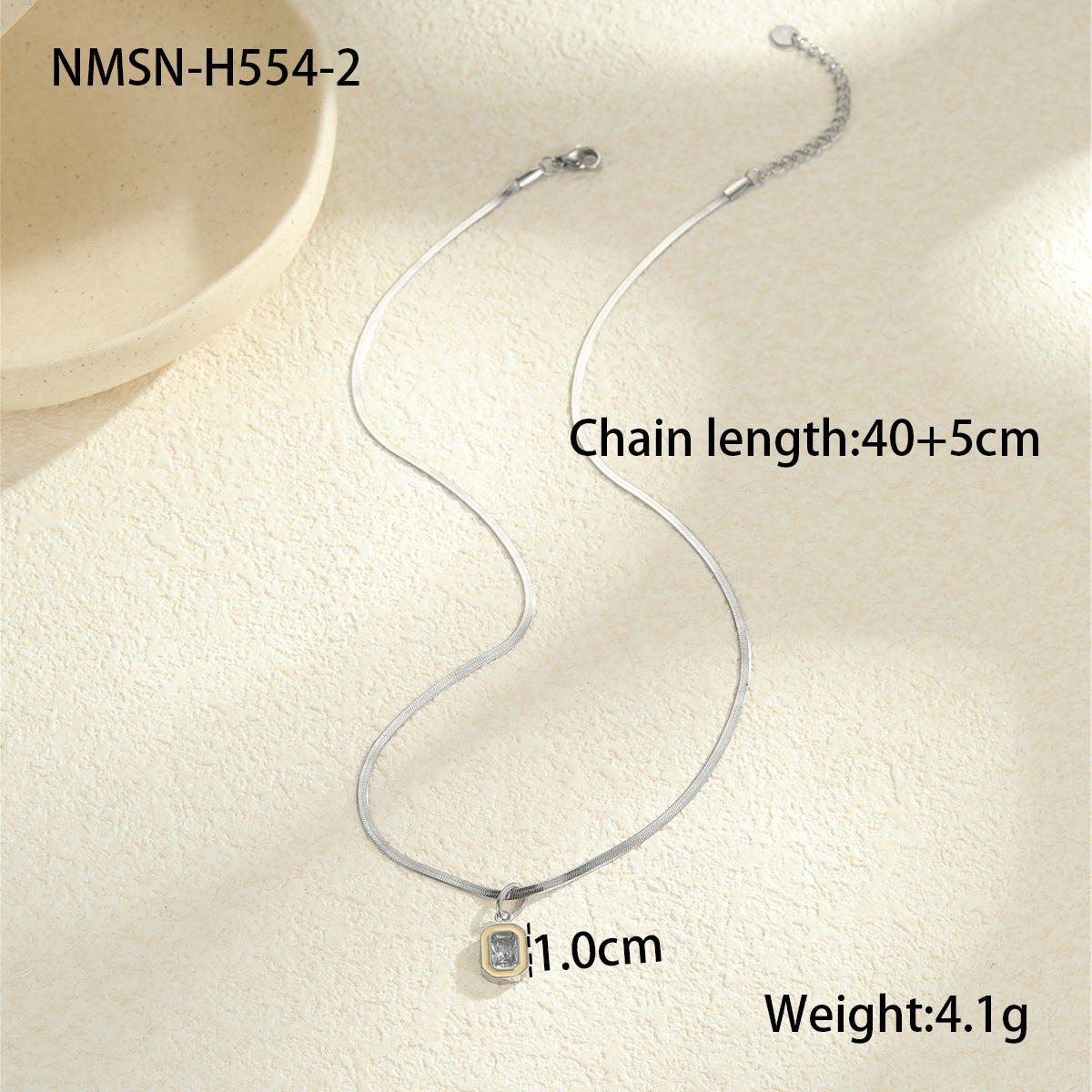 Color Zircon Minimalist Summer Stainless Steel Necklace - Beauty Accessories