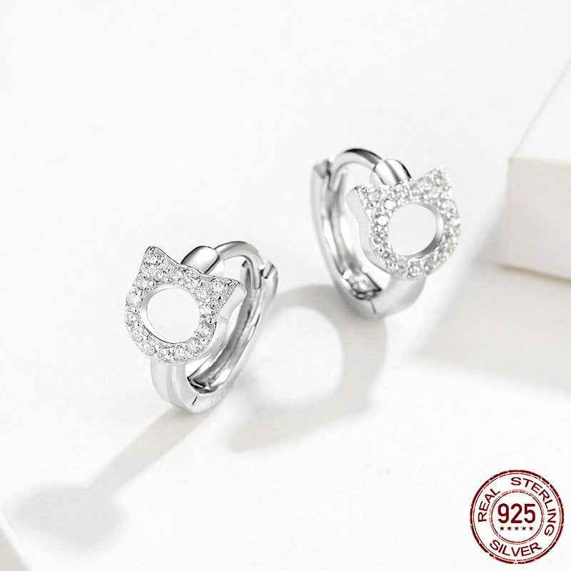 Sterling Silver Hoop Earrings S925 Fashion Trend