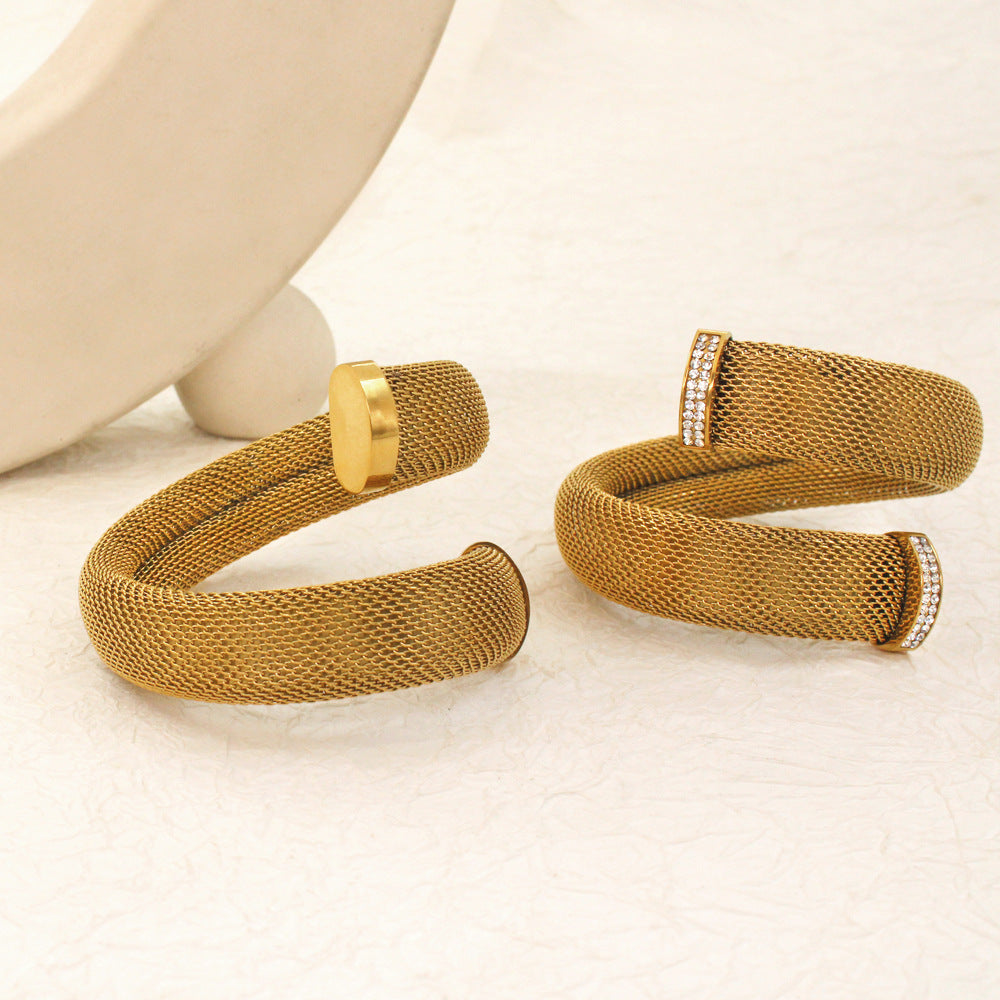 Women's Mesh Cross Stainless Steel Bracelet - Beauty Accessories