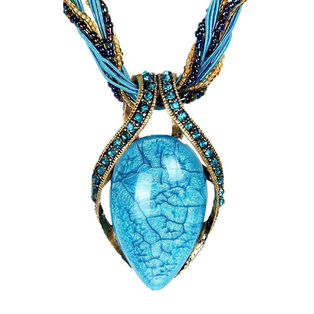 Vintage Bohemian Opal Crystal Necklace - Beauty Accessories