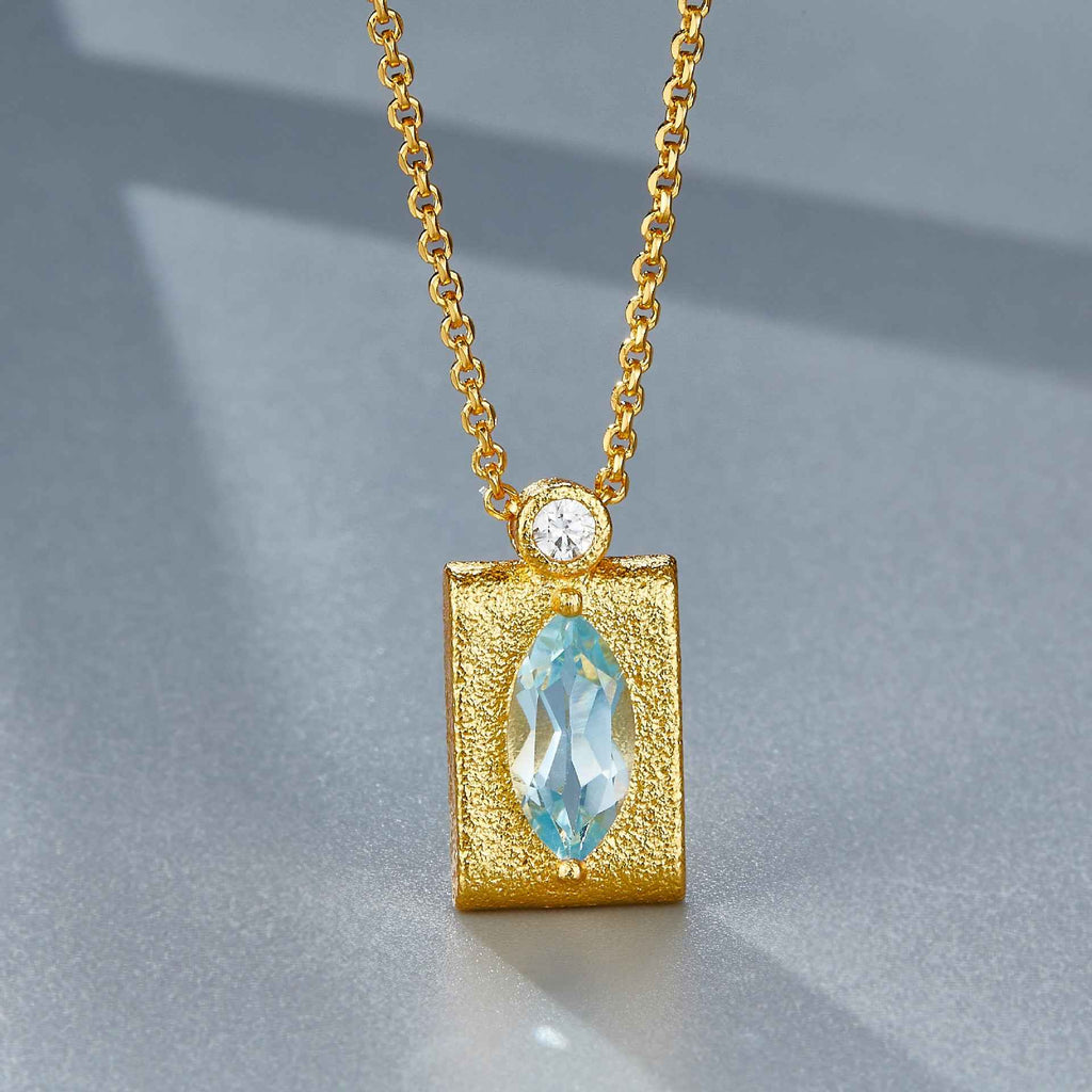 925 Sterling Silver Topaz Necklace