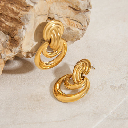 Stainless Steel Earrings Niche Earrings Titanium Steel Ornament - Beauty Accessories