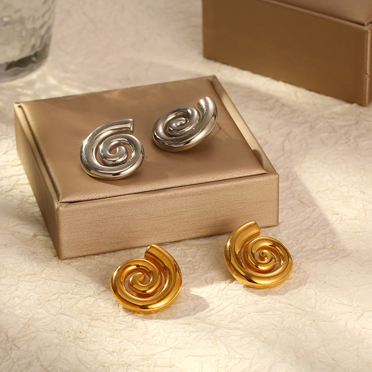 Stainless Steel Rotating Thread Earrings - Beauty Accessories