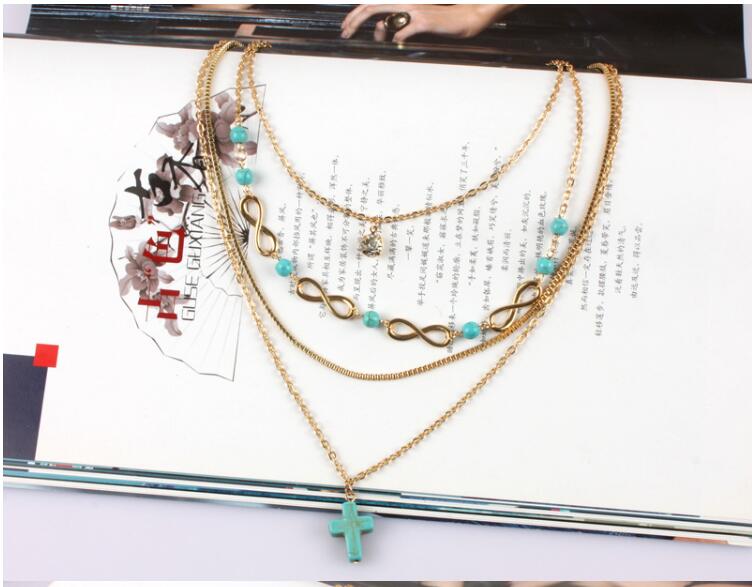 Boho Turquoise Cross Chic Necklace - Beauty Accessories