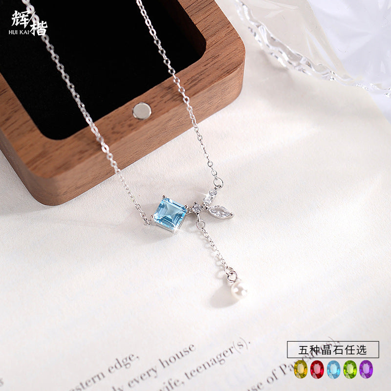 Natural Crystal Topaz Sterling Silver Necklace - Beauty Accessories
